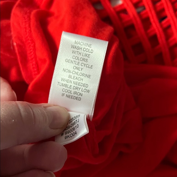 John Paul Richard Lattice Top Blouse Shirt Size L in Red - Picture 8 of 8